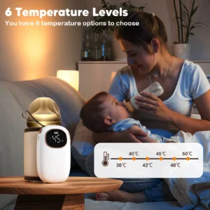 Universal Baby Milk Bottle Warmer Heating Wireless USB Charged Heating Bag 5000MA Battery Powered Temperature Display 6 Level
