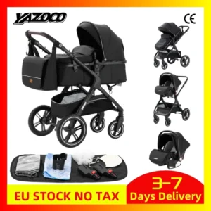 Baby Stroller 3 in 1 Easy Folding Multifunctional Stroller Travel Portable Baby Carriage Safety Seat EU Standard Free Shipping